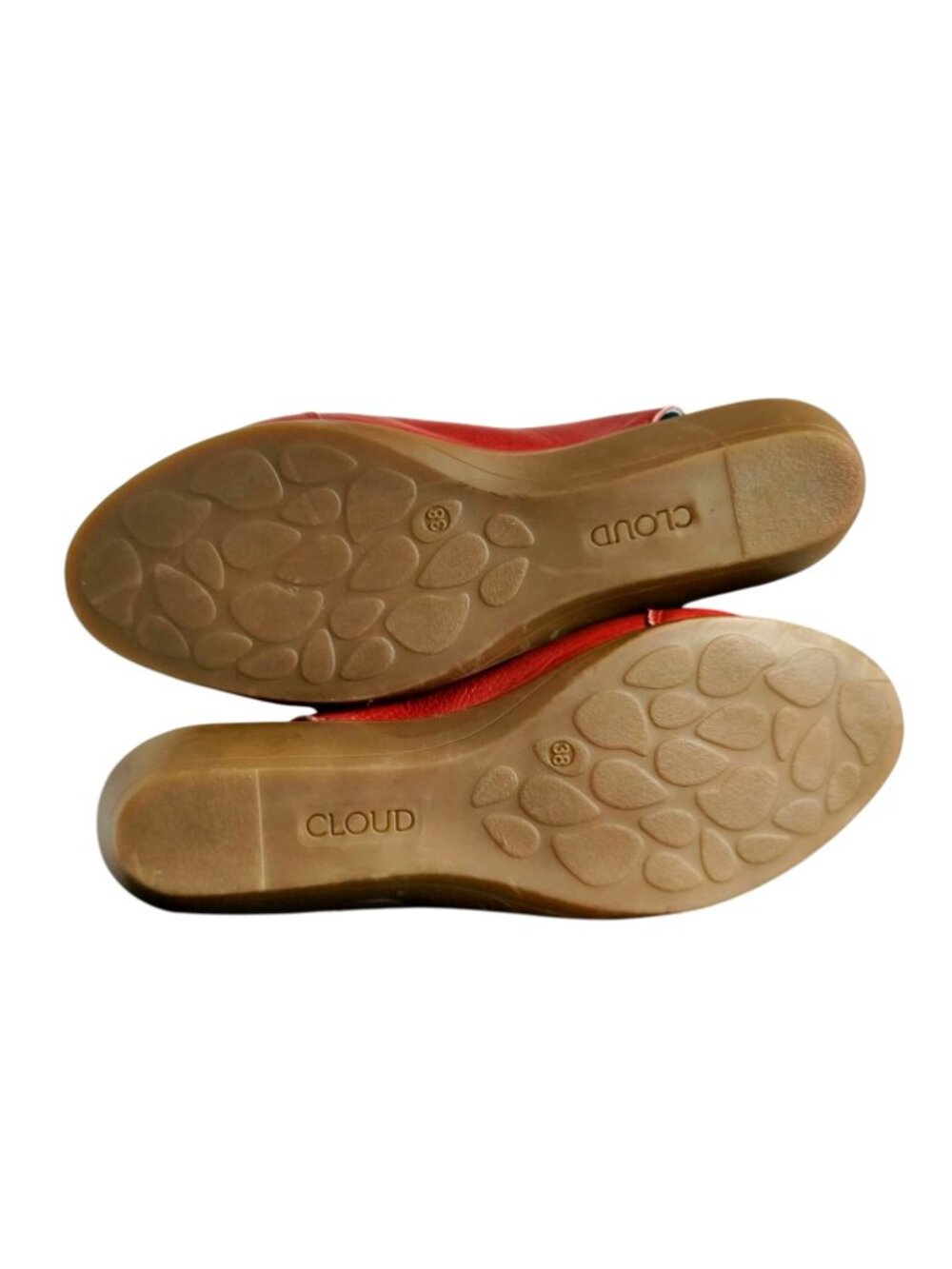 Cloud Caliber Womens 7.5 Slingback Sandals Red Leather Comfy - Picture 8 of 11